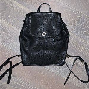 Coach mini black leather backpack